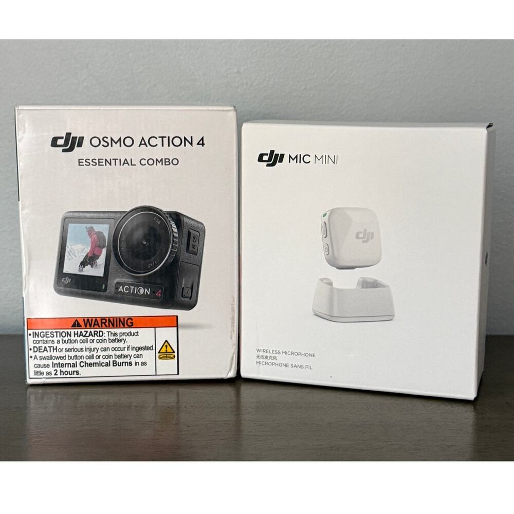 DJI Osmo Action 4 Essential Combo + DJI Mic Mini Bundle NEW Sealed Video Kit